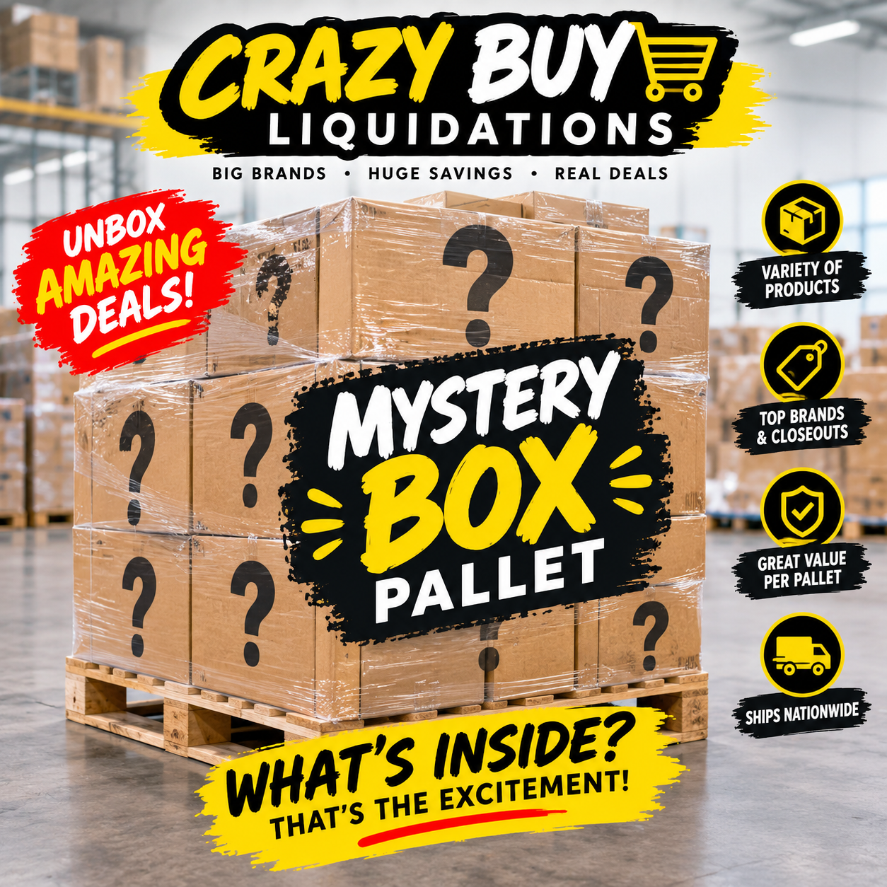 Mystery Pallet – Mixed Merchandise Overstock